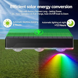 Solar Fence Lights 8 Pack,100 Lumens Outdoor Fence Solar Lights with 12 Modes RGB Color Glow LED Outdoor Waterproof | Lumora