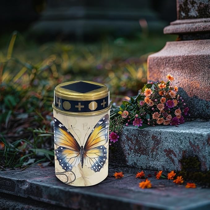 Butterfly Solar Garden Lights Outdoor Solar Walkway Lights Pathway Lights Waterproof Solar Lantern Landscape Lights,Butterfly Decorations LED Solar Lantern-Warm White,Yellow