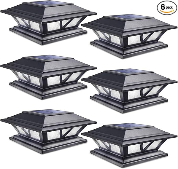 SIEDiNLAR Solar Post Lights Outdoor 2 Modes LED Deck Fence Cap Light for 4x4 5x5 6x6 Posts Patio Garden Decoration | Lumora