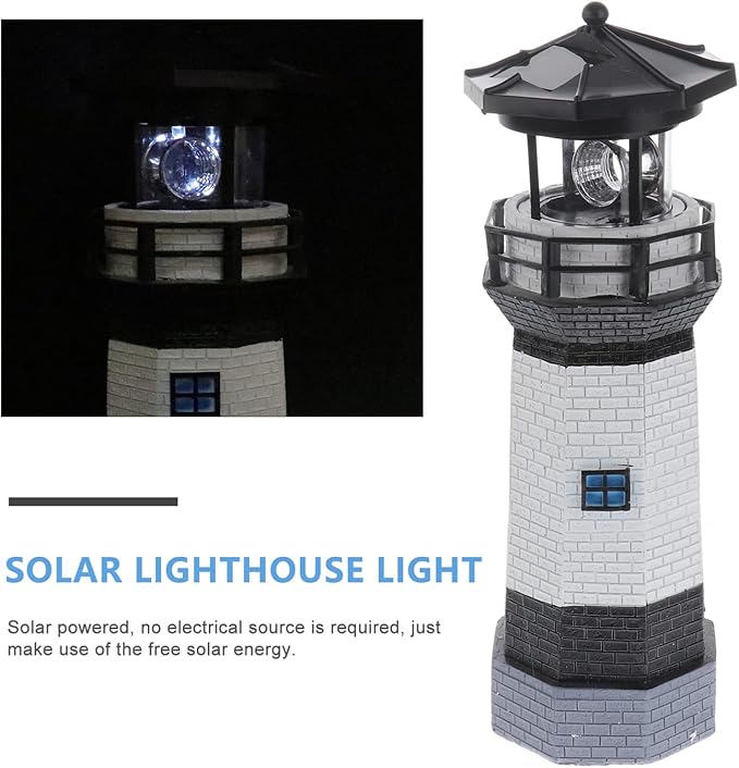 LEDMOMO Solar Powered Lighthouse,Garden Lights,Outdoor Patio Yard Garden Lawn Decoration (Random Color)