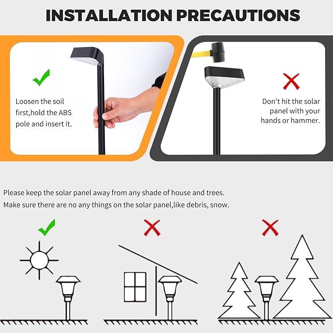 Solar Pathway Lights Outdoor, Bright LED Solar Landscape Lights, Waterproof Solar Garden Lights for Yard, Patio, Walkway, Lawn, Driveway(Cold White, 6 Pack)