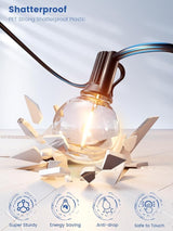 String Lights for Outdoor 25 ft, G40 Patio Lights with 13 pcs Bulbs, Shatterproof Waterproof Outdoor Lights Hanging | Lumora