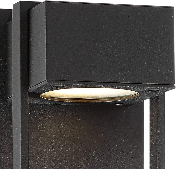 Possini Euro Design Pavel Modern Sconce Outdoor Wall Light Fixture LED Textured Black Metal 9 1/2" Crystal | Lumora