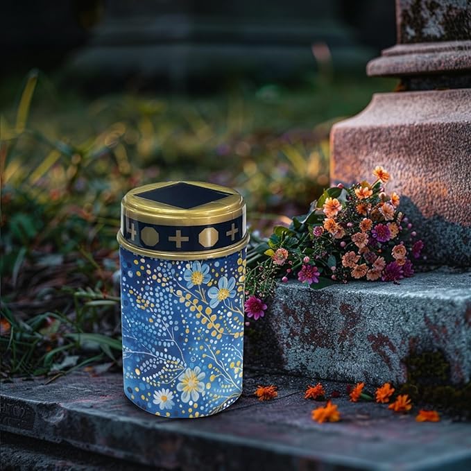 Blue Bling Flower Solar Garden Lights Outdoor LED Lantern Pathway Stake Lights Solar Waterproof Solar-Powered Fairy | Lumora