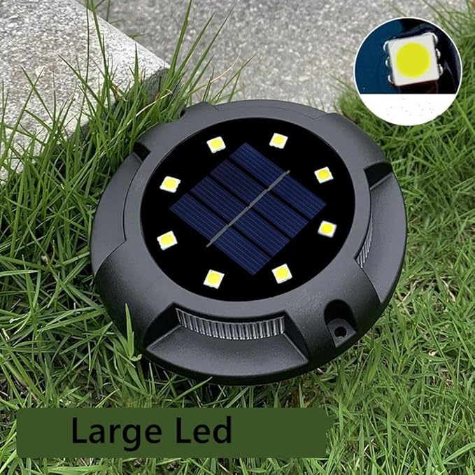 4 Packs Solar Lights Outdoor Garden Ground Lights IP44 Waterproof Solar Powered Pathway Deck Light for Lawn Walkway Yard (Cold 8Leds+Blue 4Leds)
