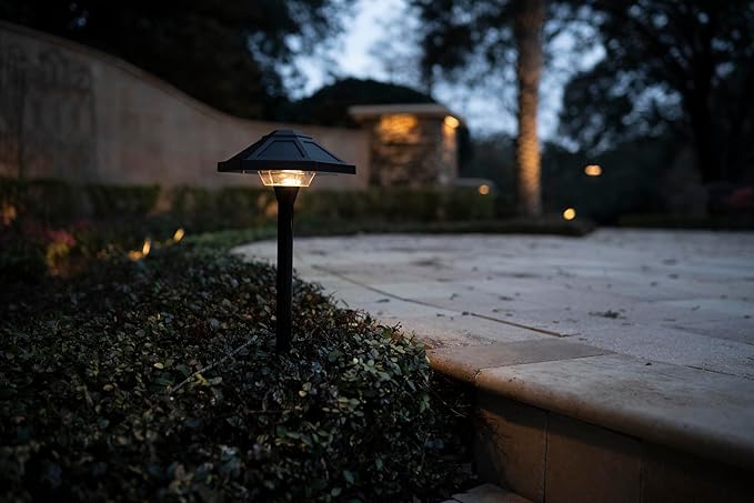 Solar Path Light (Black) for Outdoor Lighting on Walkway, Garden, Patio or Driveway
