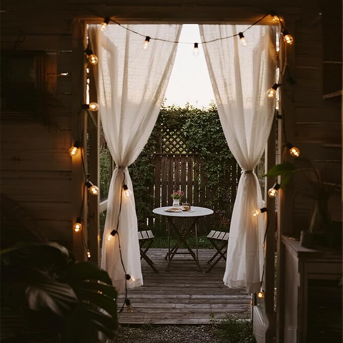 RTTY Outdoor String Lights 100 FT, Patio Lights with 52pcs Plastic G40 Globe Bulbs, Shatterproof Waterproof Connectable for Cafe Bistro Backyard Balcony