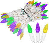 ‎‎‎Novelty Lights 24FT 70 LED C6 LED Mardi Gras String Lights, Outdoor Christmas Tree Commercial Grade LED String | Lumora