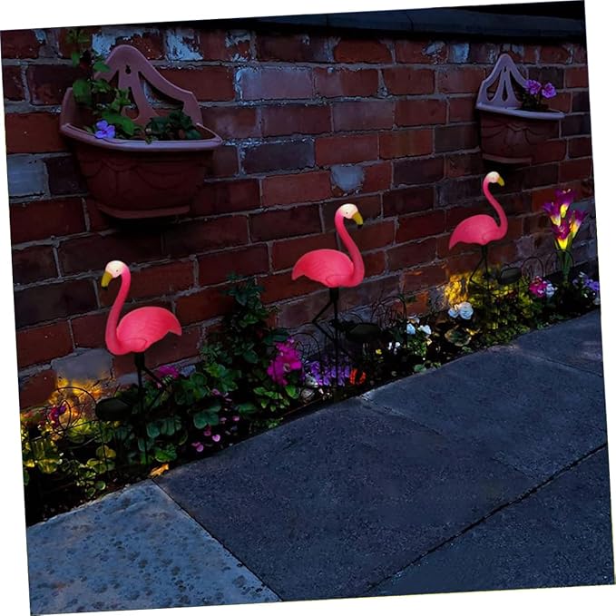 BESPORTBLE Solar Pathway Light Led Garden Decoration Elegant Flamingo Design Energy-efficient Solar-Powered Outdoor Lighting for Patios Yards and Walkways