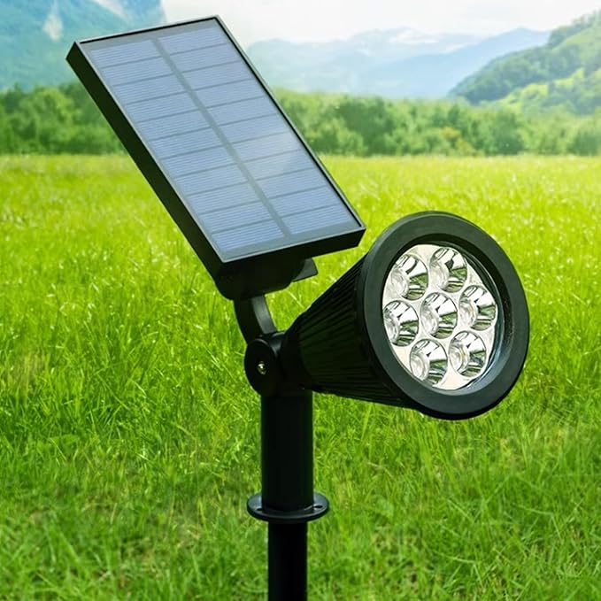 16 PCS 5.3 Inch Solar Light Stakes, Silver Spikes Metal Pathway Stakes, LED Light Ground Spikes for Garden | Lumora