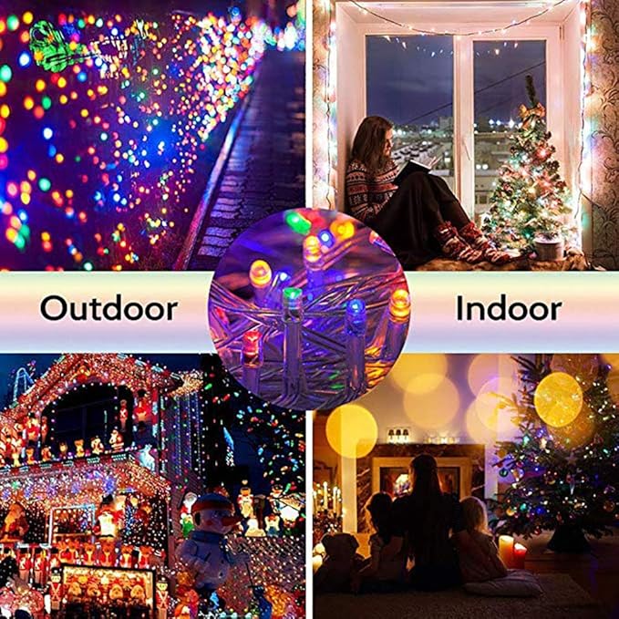98FT 200 LEDs String Lights Waterproof Fairy Lights 8 Modes with Memory 30V Power Supply for Home, Garden, Wedding, Party, Christmas Decoration Indoor Outdoor (Multicolor)