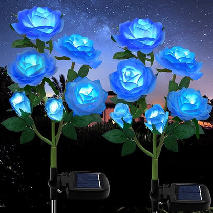 TYNLED Outdoor Solar Garden Stake Lights,Upgraded LED Solar Powered Light with 6 Rose Flowers, Waterproof Solar Decorative Lights for Patio Pathway Courtyard Garden Lawn