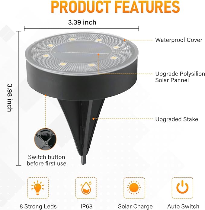 8 Packs Solar Ground Light& 10 Packs Solar Pathway Light | Lumora