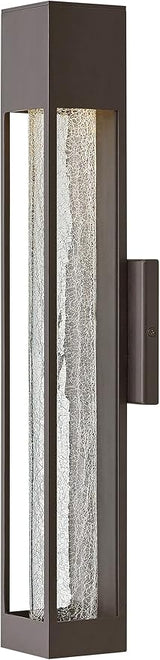Hinkley Vapor Medium Wall Mount Outdoor Lantern - Modern, 1-Light, Aluminum, Crackle Glass, Bulb Included - Bronze | Lumora