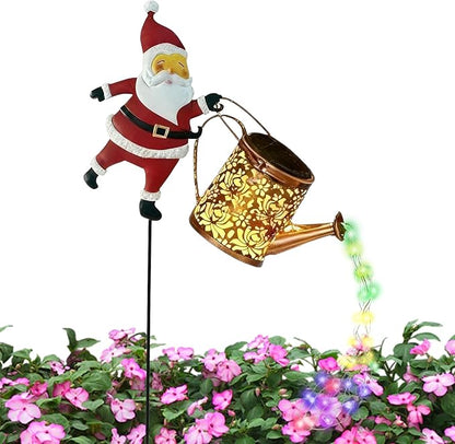 Christmas Santa Solar Kettle Lights Garden Lawn Decorative Lights, Santa Claus Ground Lamp Yard Decoration,Lamp Solar LED Night Light Outdoor Gardens Decor for Christmas Decorations