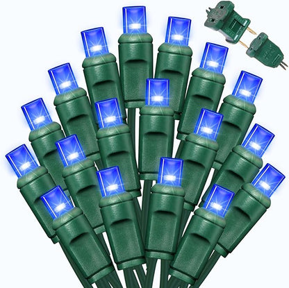 LAMPHOME Blue Christmas Lights Outdoor Waterproof, 1200LED (24pk of 50L) Green Wire Fairy Starry String Lights Indoor Plug in,Xmas Decorations for Wedding Party Trees Wreath Yard Garden Party Decor