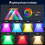 Solar Fence Lights Outdoor, 8 Modes Warm & RGB 6 Color Fence Lights Solar Powered for Outside, IP65 Waterproof, 60 | Lumora