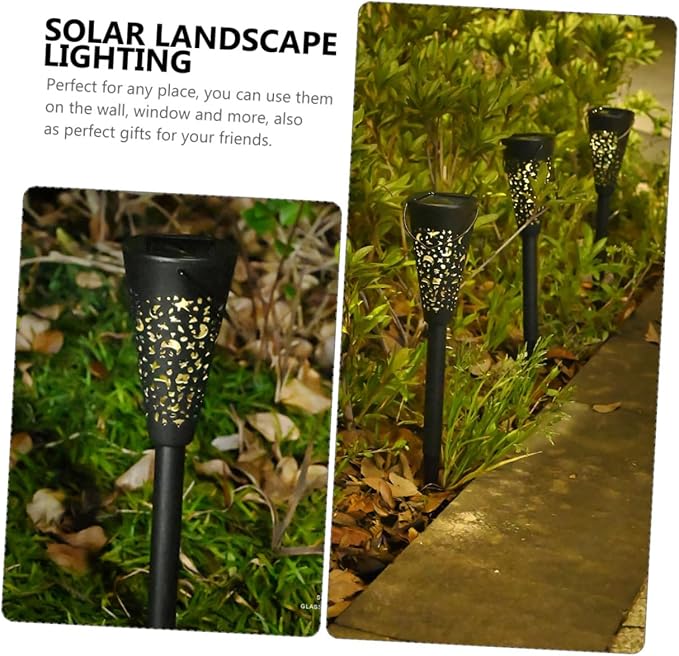 Homoyoyo Solar Garden Path Lights Outdoor Waterproof Lawn Lighting Warm White Solar Outdoor Lights for Yard and Patio Landscape Decor