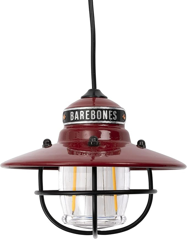 Barebones Edison Pendant Light – Red, Vintage Rustic USB LED Hanging Light for Outdoor and Indoor Use – Adjustable | Lumora