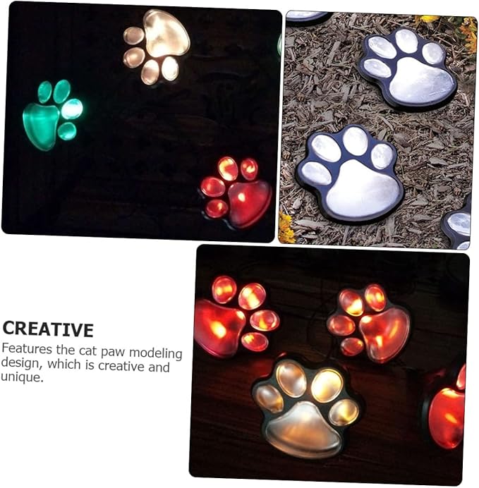Amosfun 1set Outdoor Solar Print Lamp Led Garden Decor for Lawn and Patio Creative Solar Light for Decoration