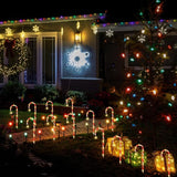 22" Candy Cane Lights Outdoor Pathway 2PK 12 PCS Candy Cane Christmas Decorations 8 Modes Solar Candy Cane Lights | Lumora