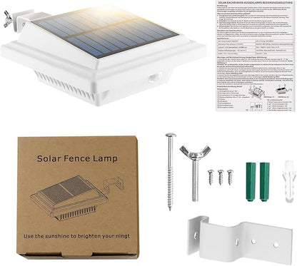 UniqueFire Solar Gutter Lights Outdoor, 40 LEDs Bright Solar Powered led Fence Light Deck Lights Waterproof for Wall, Deck, Fence, Stair, Step and Yard (White,Warm White-4 Pack)