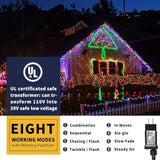 XTF2015 Christmas Outdoor Indoor Lights, 336FT 1000 LED 8 Modes Memory Function UL Certified Timer Christmas String | Lumora