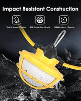 100FT LED Construction String Lights - 3 Prong, 130W 16000LM Plug in Linkable String Work Lights, 5000K | Lumora