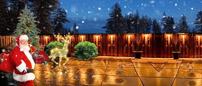 VOLISUN Solar Deck Lights ,7 Colors&Warm White Outdoor 4-Pack Waterproof Led Color Glow Solar Lights for Step,Fence,Railing,Wall,Stairs (1800mah,Long Lighting Time)