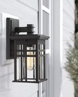 zeyu 1-Light Exterior Wall Mount Light Fixtures, Outdoor Wall Sconce Lantern in Black Finish with Clear Glass | Lumora