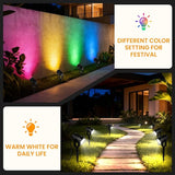 Chrisrmas Spot Lights Outdoor 12W RGBW Color Changing Landscape Lights with Remote Control 120V RGB Landscape | Lumora