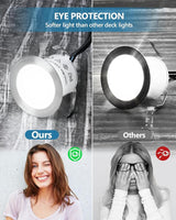 HIBOITEC Recessed LED Deck Light Kits(10 Pack), 12V Low Voltage Landscape Lighting IP67 Waterproof Outdoor Step | Lumora