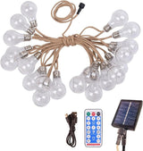 Solar Outdoor Garden Twine String Lights,LED Patio Lights with Solar/USB Dual Power Supply Design, With 20 | Lumora