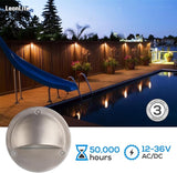 LEONLITE LED Low Voltage Deck Lights, 170LM 4.09inch Landscape Step Railing Fence Light, 12-36V AC/DC, Die-cast | Lumora