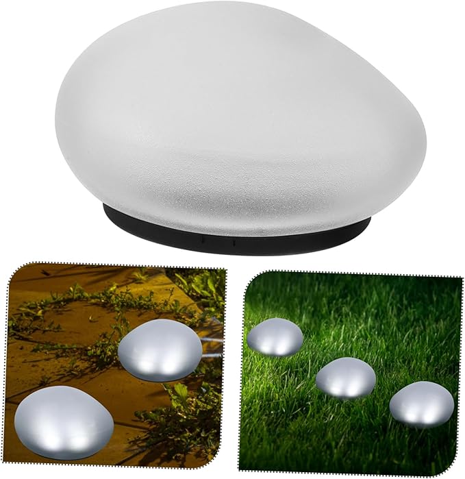 POPETPOP Pebble Shape Solar Light Outdoor Garden Decorative Lamp Led Solar Pathway Lights for Landscape Lighting