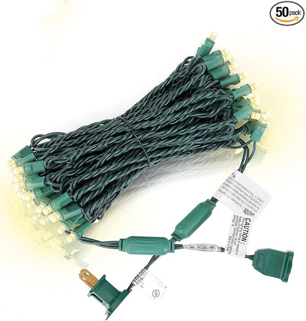 Christmas Lights Warm White 50 Counts, Christmas Lights Outdoor Warm White Commercial Grade Waterproof IP65, 25Ft | Lumora