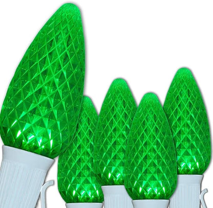 C9 OptiCore LED Outdoor Christmas Lights Heavy Duty; Wedding; White Wire (50 Lights, 50 Ft, Green)