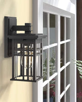 zeyu 2 Pack Outdoor Wall Sconce, Exterior Wall Mount Light in Black Finish with Clear Glass Shade, 20068B1-2PK | Lumora