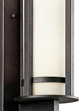 Kichler Camden 26" 3 Light Outdoor Wall Light with Opal Etched Glass in Anvil Iron | Lumora