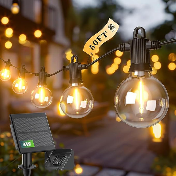 Kawaya Solar Powered String Lights for Outside, Outdoor IP65 Waterproof LED Patio Light with USB-Charging | Lumora