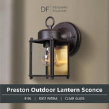 Designers Fountain 1161-RP Porch Outdoor Wall Lantern Sconce, 8in H, Rust Patina | Lumora