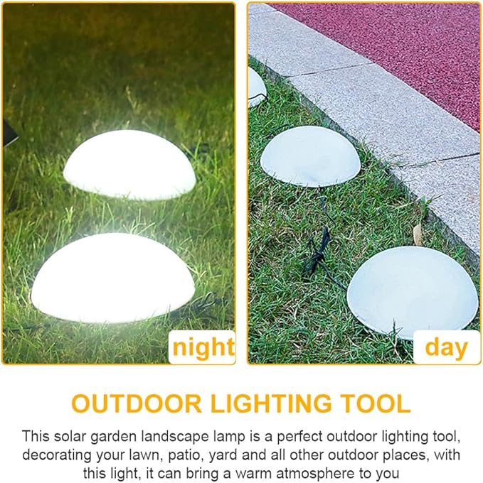 Zerodeko Solar Hemisphere Yard Light 5-Head Solar Lawn Lamp White Light Outdoor Garden Landscape Ground Inserted | Lumora