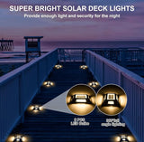 Solar Deck Lights Driveway Dock Lights- 12 Packs Waterproof 1200mAh Solar Powered Outdoor LED Aluminum Dock | Lumora