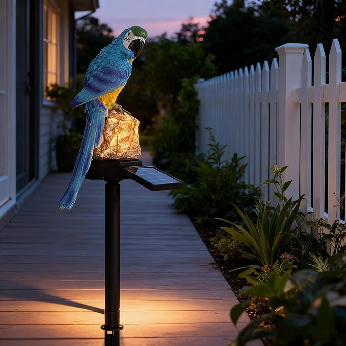 Solar Parrot Garden Lights, Outdoor Decor Figurine Stakes for Patio Waterproof Garden Light Decoration for Walkway | Lumora