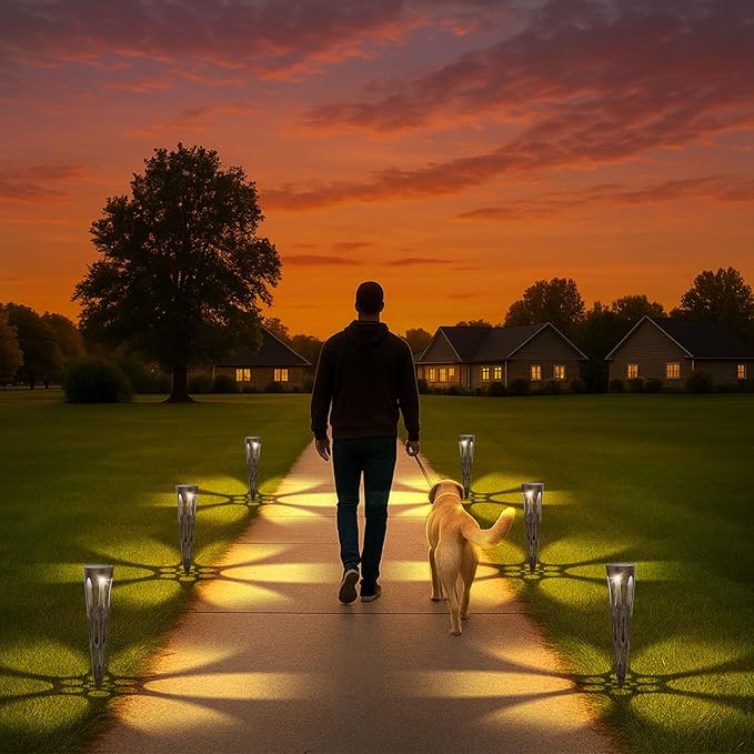 JJX Solar Pathway Lights, 6 Pack Outdoor Walkway Solar Lights for Yard Outside, Warm Light LED Landscape Light | Lumora