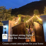 96FT(48×2) 2-Pack LED Outdoor String Lights with 24+2 Plastic Shatterproof Bulbs, Outdoor Waterproof, Festoon | Lumora