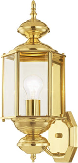 Livex Lighting 2006-02 Basics 1 Light PB Outdoor Wall Lantern, Polished Brass | Lumora