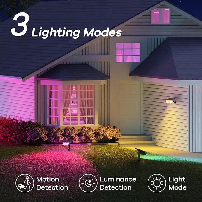 Linkind Smart Solar Lights Outdoor SL5 with Motion Sensor, APP Control Color Changing Solar Spot Lights Outdoor | Lumora