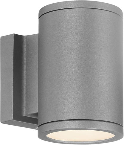 WAC Lighting WS-W2604-GH Tube LED Outdoor Wall Light Fixture, Double Light, 3000K, Graphite
