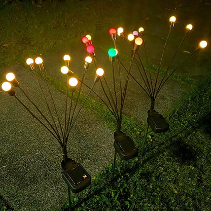 2PCS Garden Solar Lights Multi-Color Changing 10 LED Flower Stake Light Decorative Landscape Lawn Yard Outdoor Lights Length 72mm/3inch